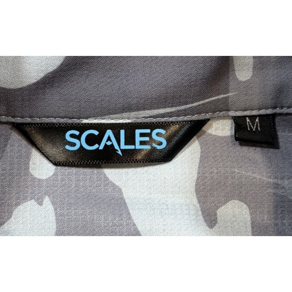 Scales Mens Gray Animal Print Full Zip Jacket Long Sleeve Medium Outdoors - Picture 2 of 8